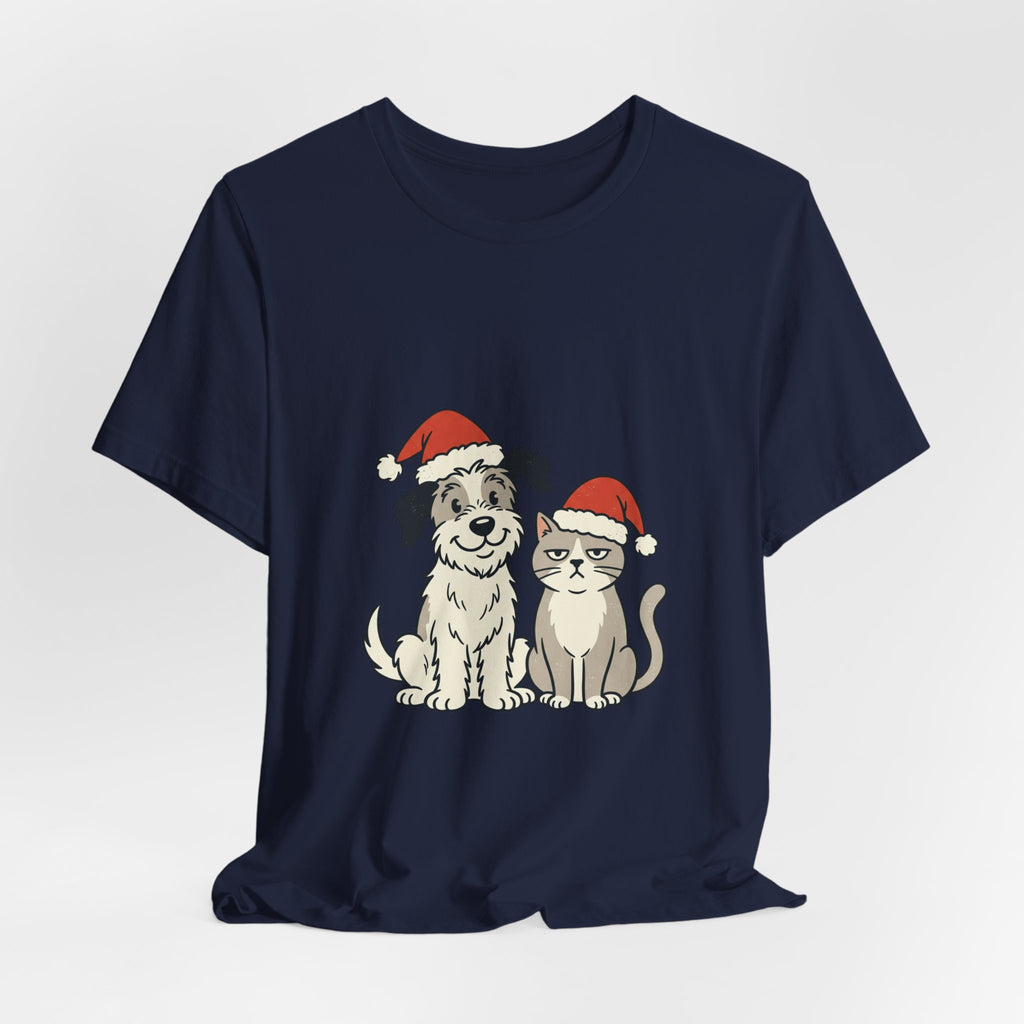 Christmas Dog and Cat Tee — Festive Pets Holiday T-Shirt