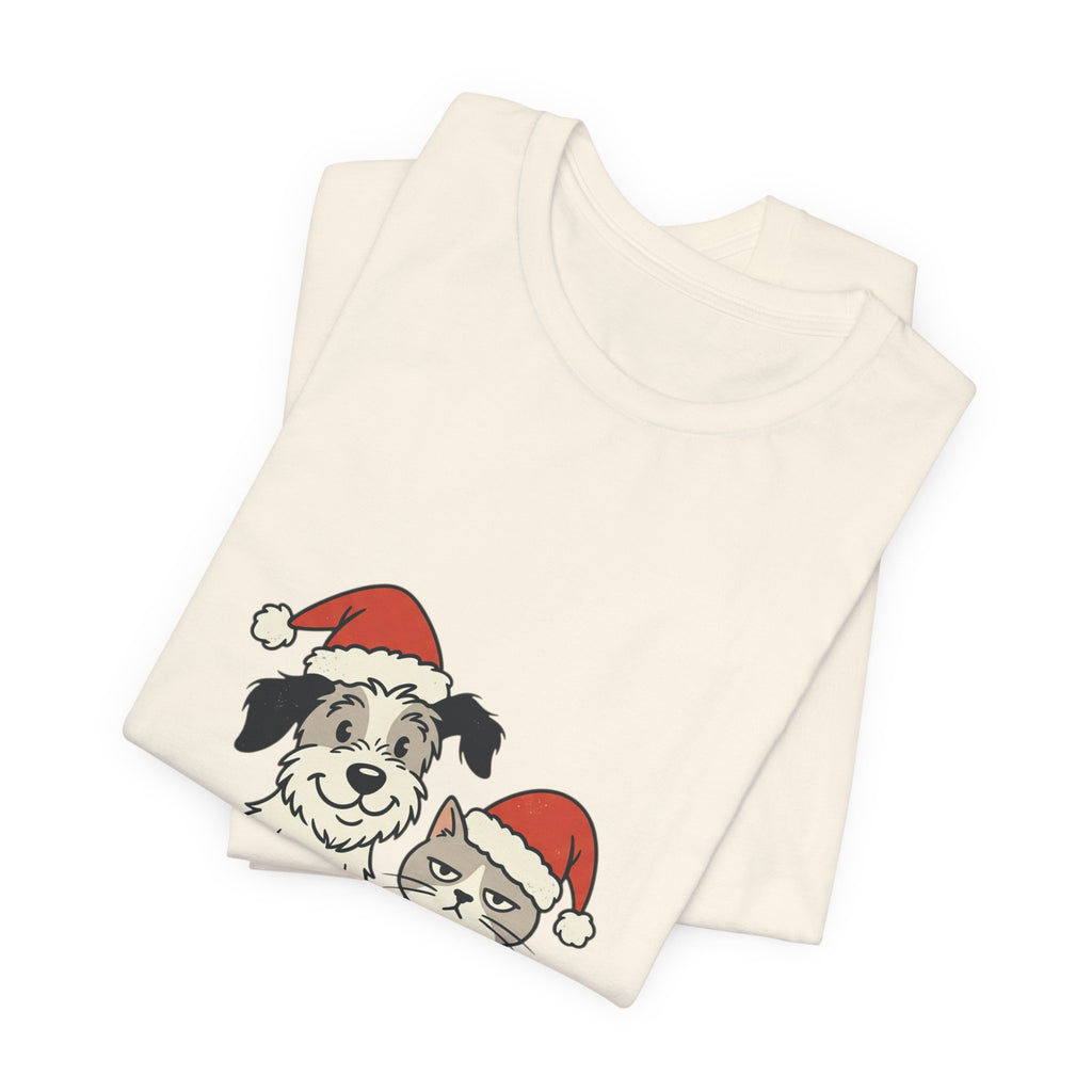 Christmas Dog and Cat Tee — Festive Pets Holiday T-Shirt