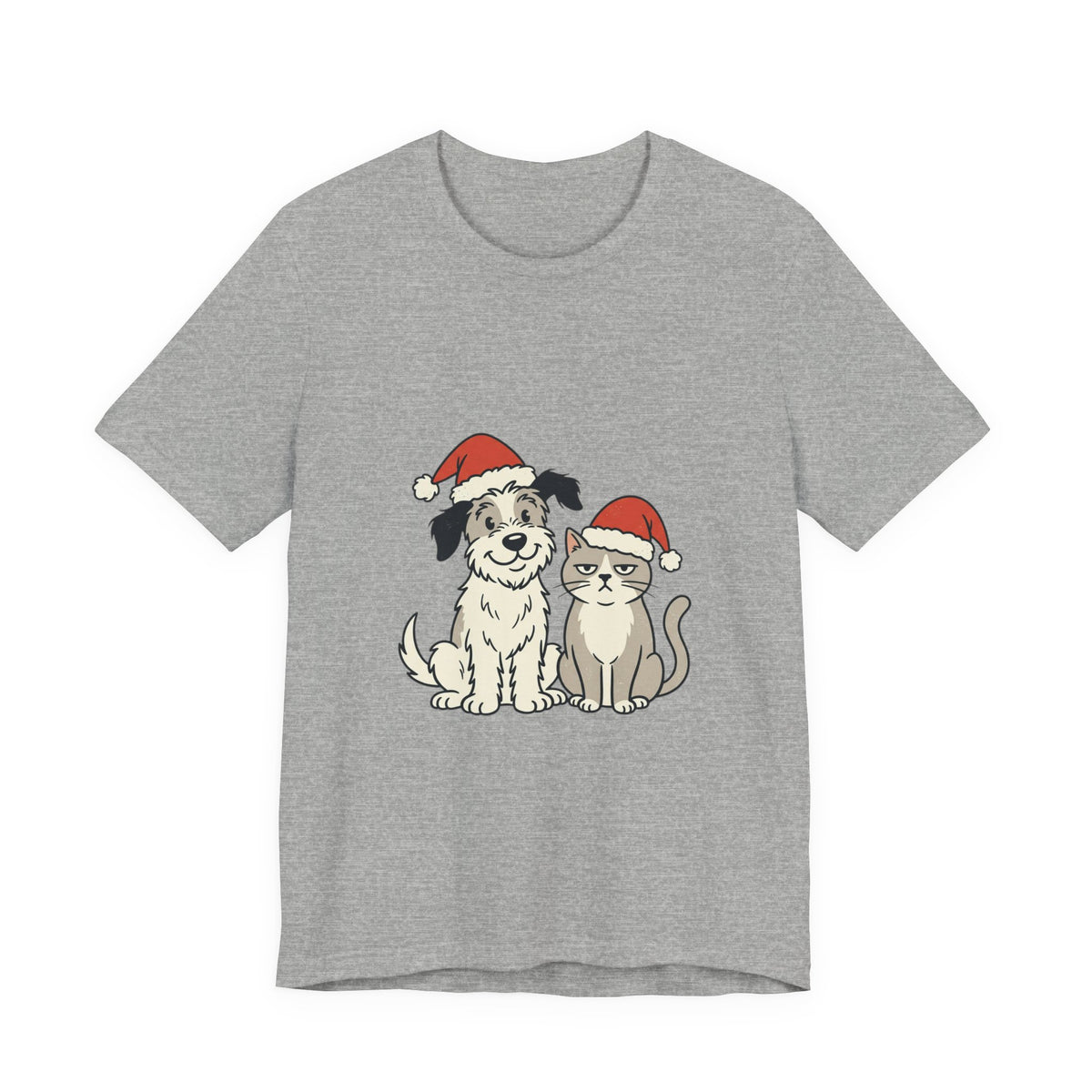 Christmas Dog and Cat Tee — Festive Pets Holiday T-Shirt