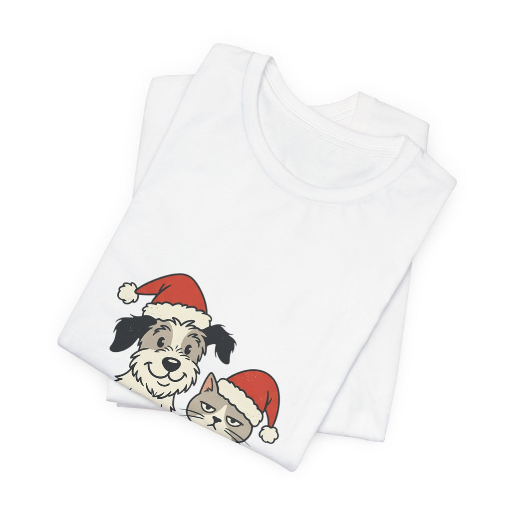 Christmas Dog and Cat Tee — Festive Pets Holiday T-Shirt