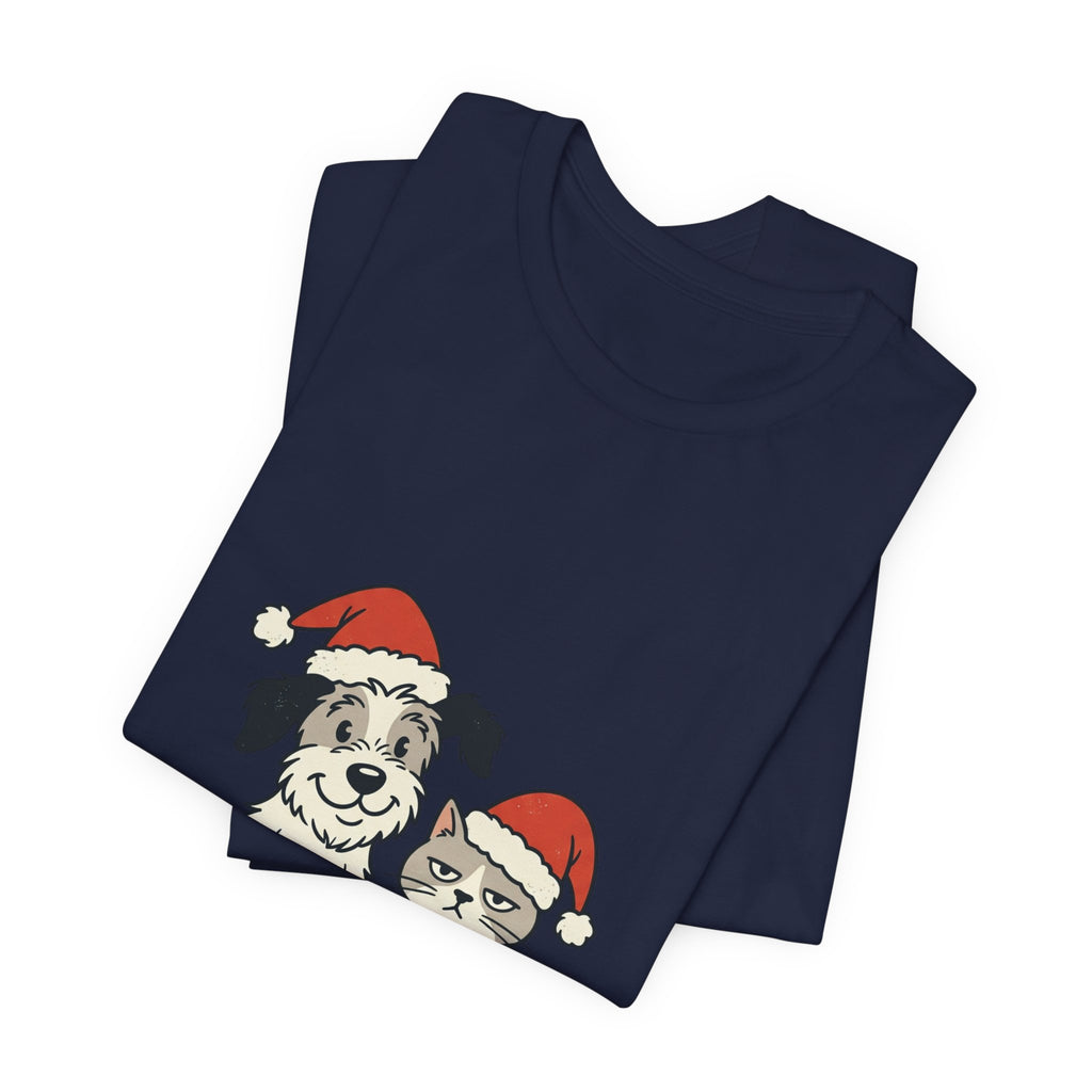Christmas Dog and Cat Tee — Festive Pets Holiday T-Shirt