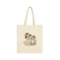 Canvas Tote Bag — Cute Dog & Cat in Santa Hats Holiday Tote