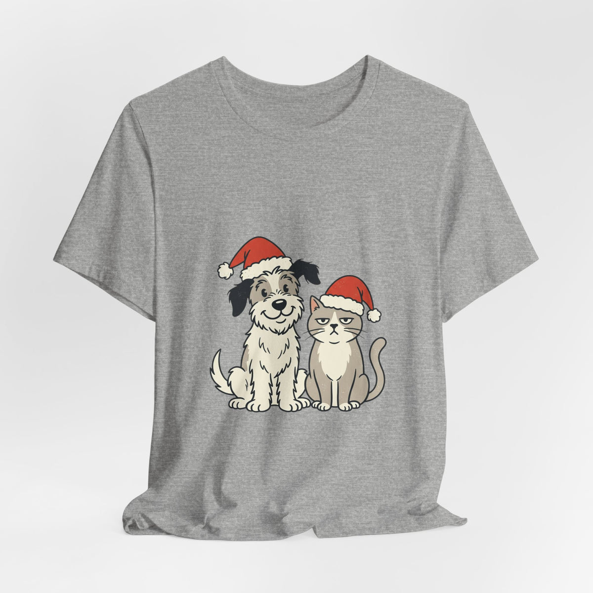 Christmas Dog and Cat Tee — Festive Pets Holiday T-Shirt