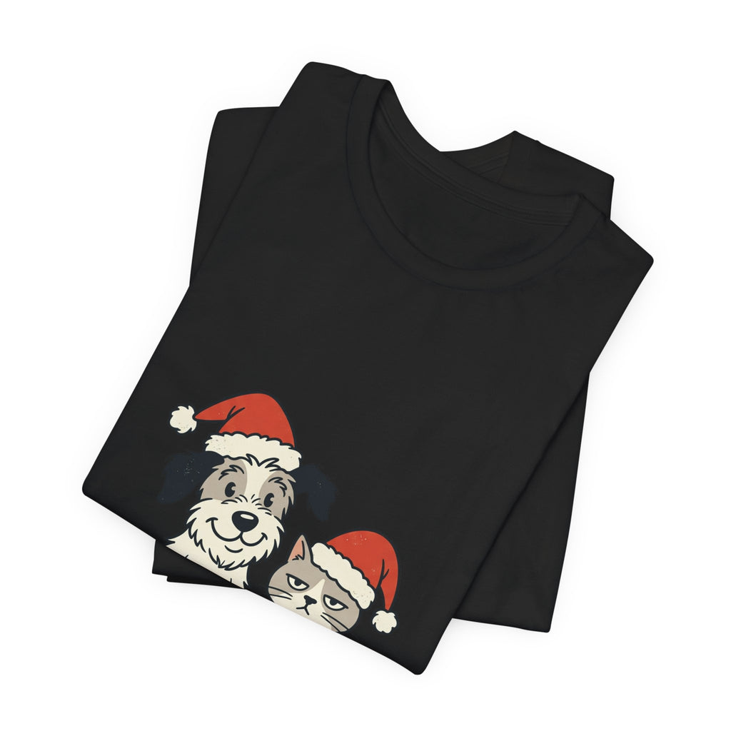 Christmas Dog and Cat Tee — Festive Pets Holiday T-Shirt